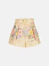 Zimmermann 'illuminate' Ivory Silk Blend Shorts