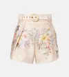 Zimmermann Printed Silk Shorts In Ivory Tropical