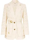 Zimmermann Illuminate Lace Belted Jacket In Neutrals