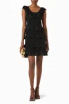 Zimmermann Illuminate Lace Frill Mini Dress In Black In Black