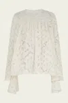 Zimmermann Illuminate Lace Gathered Top In Cream