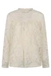 Zimmermann Illuminate Lace Gathered Top In Cream In White