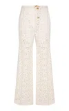 Zimmermann Illuminate Lace Straight Pant In Ivory