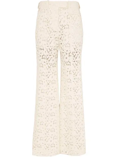 Zimmermann Illuminate Lace Trousers In Neutrals