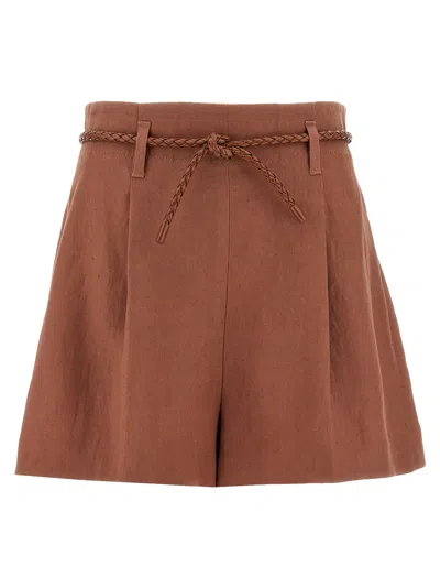 Zimmermann Brown Illuminate Linen Shorts