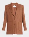 Zimmermann Illuminate Linen Blazer In Rust