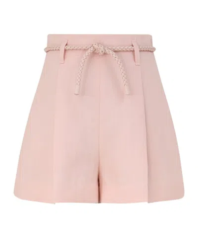 Zimmermann Crush Linen Tuck Short In Cream In White