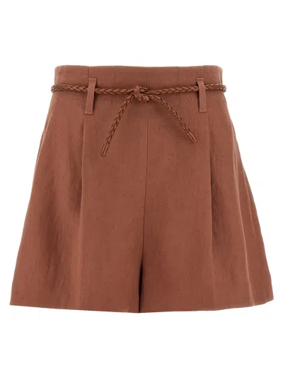 Zimmermann Brown Illuminate Linen Shorts