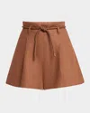 Zimmermann Brown Illuminate Linen Shorts In Rust