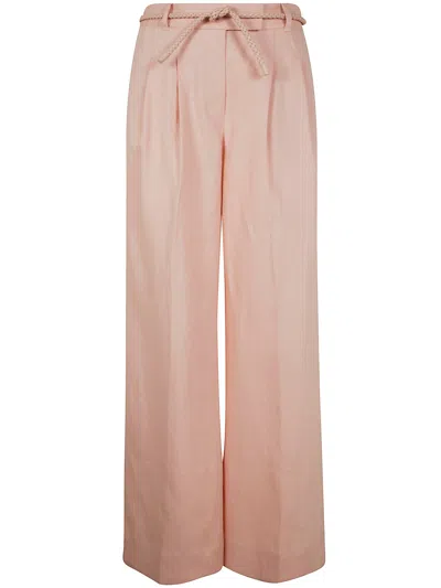 Zimmermann High Waist Silk Tuck Wide Leg Pant In Multicolor