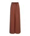 Zimmermann Silk Illustration Wide-leg Pants In Brown