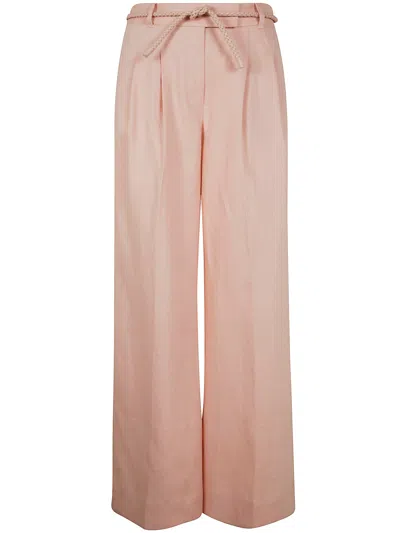 Zimmermann High Waist Silk Tuck Wide Leg Pant In Multicolor