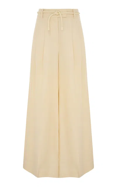 Zimmermann Illuminate Linen Wide Leg Pant In Yellow