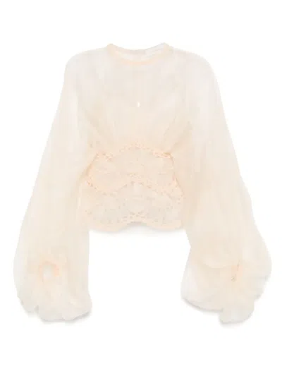 ZIMMERMANN ILLUMINATE MACRAME BLOUSE
