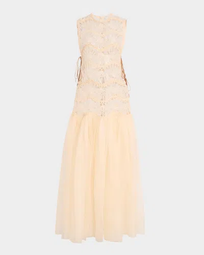 ZIMMERMANN ILLUMINATE MACRAME MAXI DRESS