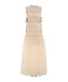 Zimmermann Illuminate Macramé Silk Maxi Dress In Nude