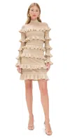 Zimmermann Illuminate Metallic Frill Mini Dress Metallic Gold In Metallic Gold