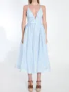 Zimmermann Womens Mint Illuminate V-neck Linen-silk Midi Dress Xs
