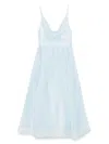 Zimmermann Womens Mint Illuminate V-neck Linen-silk Midi Dress Xs In Blue
