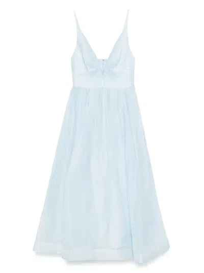Zimmermann Womens Mint Illuminate V-neck Linen-silk Midi Dress Xs In Blue