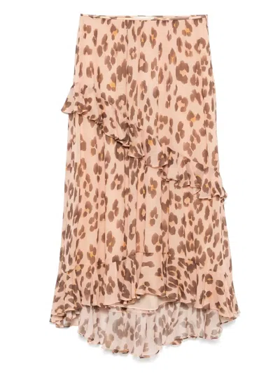 Zimmermann Illuminate Midi Skirt In Orange