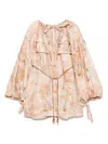 Zimmermann Illuminate Mini Dress In Neutrals