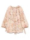 Zimmermann Illuminate Mini Dress In Neutrals