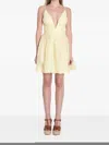 Zimmermann Illuminate Pleated Linen And Silk-blend Mini Dress In Yellow