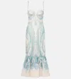 Zimmermann Printed Pattern Linen Blend Dress In Beige