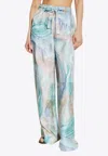 Zimmermann Illuminate Printed Silk Trousers