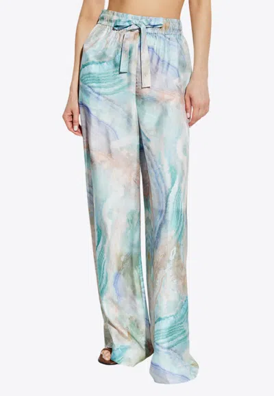 Zimmermann Illuminate Printed Silk Trousers