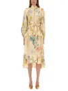 Zimmermann "illuminate Peplum" Midi Dress In Yellow