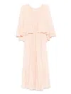 Zimmermann Illuminate Pleated Cape Dress