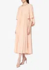 Zimmermann Illuminate Cape-effect Pleated Crepe De Chine Maxi Dress