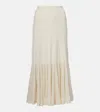 Zimmermann Illuminate Pleated Ribbed-knit Midi Skirt In White