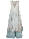 Zimmermann Illuminate Bead-embellished Printed Linen And Silk-blend Gown In Blue