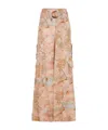 Zimmermann Printed High Waist Cargo Trousers In Nude