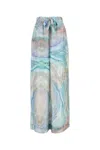 Zimmermann Illuminate Printed High-rise Trousers In Blue