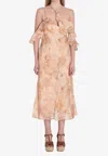 Zimmermann Illuminate Flutter Printed Dress In Neutral