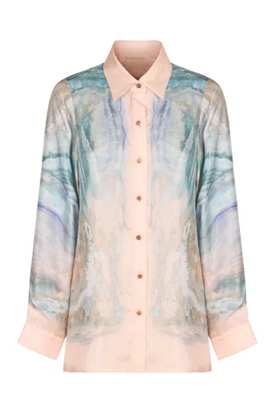 Zimmermann Illuminate Printed Viscose Shirt In Multi