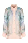 Zimmermann Illuminate Printed Viscose Shirt In Pink