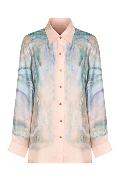 Zimmermann Illuminate Printed Viscose Shirt In Pink