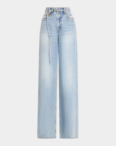 Zimmermann Illuminate Relaxed Flare Jeans In Sea Foam