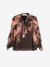 Zimmermann Womens Black Floral Illuminate Flutter Floral-print Sheer Blouse In Floral