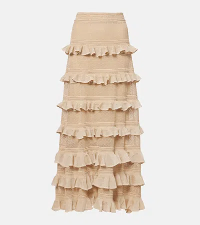ZIMMERMANN ILLUMINATE RUFFLED TIERED MAXI SKIRT