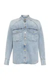 Zimmermann Illuminate Scoop Denim Shirt In Blue