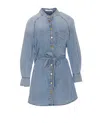 Zimmermann Scoop Dress With Waist Belt And Pockets In Blue