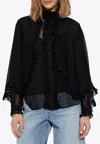 Zimmermann Illuminate Shirt With Detachable Cape In Black