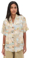Zimmermann Beige And Light Blue Pattern Shirt In Multi