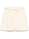 Zimmermann Illuminate Belted Pleated Linen Shorts In Yellow